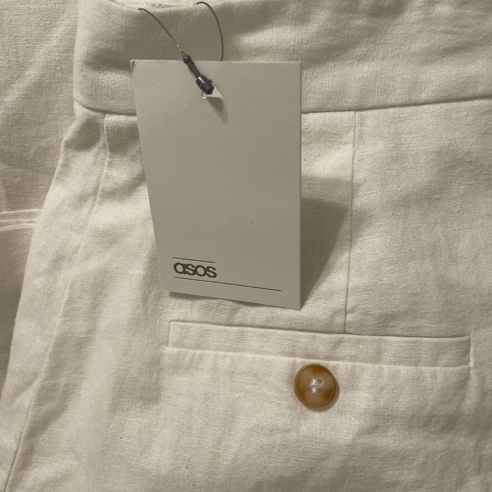 NWT ASOS DESIGN Linen Wide Leg Pants - Picture 5 of 7